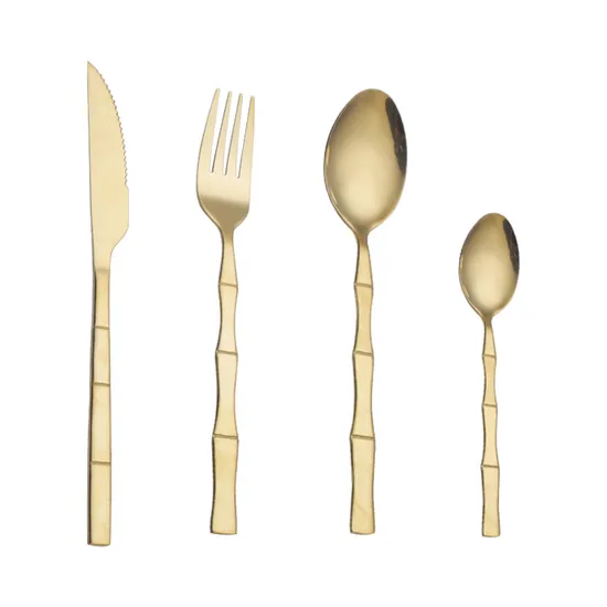 Portable Reusable Lunch Nordic Modern Tableware Commercial Gold Flatware Cutlery Set 