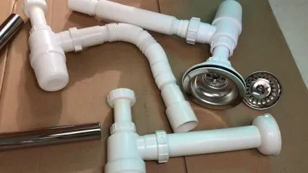 White PP Strainer Basin Drain Siphone Bottle Waste Set 