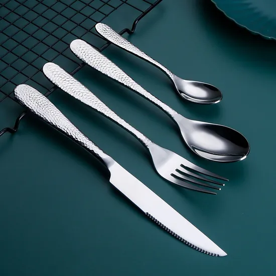 Western 304 Stainless Steel Tableware Dinnerware Steak Knives Forks Spoons Cutlery Sets 
