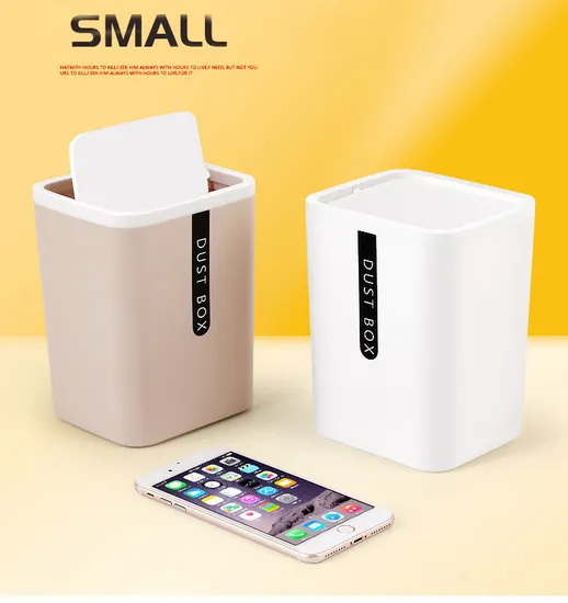 Mini Desktop Table Trash Can Car Bin Office Waste Paper Basket Bucket Garbage 