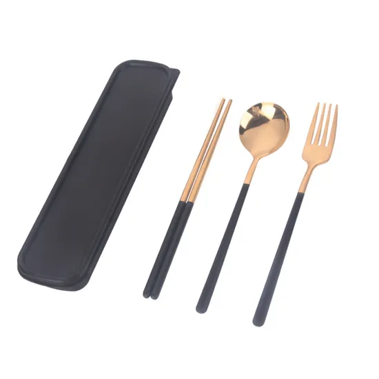 Stainless Steel Portable Tableware Spoon Fork Chopsticks Work Students Tableware 