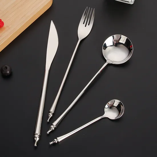 High Quality Stainless Steel Reusable Flatware Spoon Fork Knife Hotel Family Cutlery 