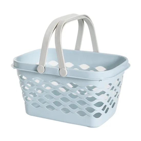 Wholesale Vietnam Portable Plastic Hanging Design Boxes Packaging Woven Shopping Recycled Plastic Storage Basket 